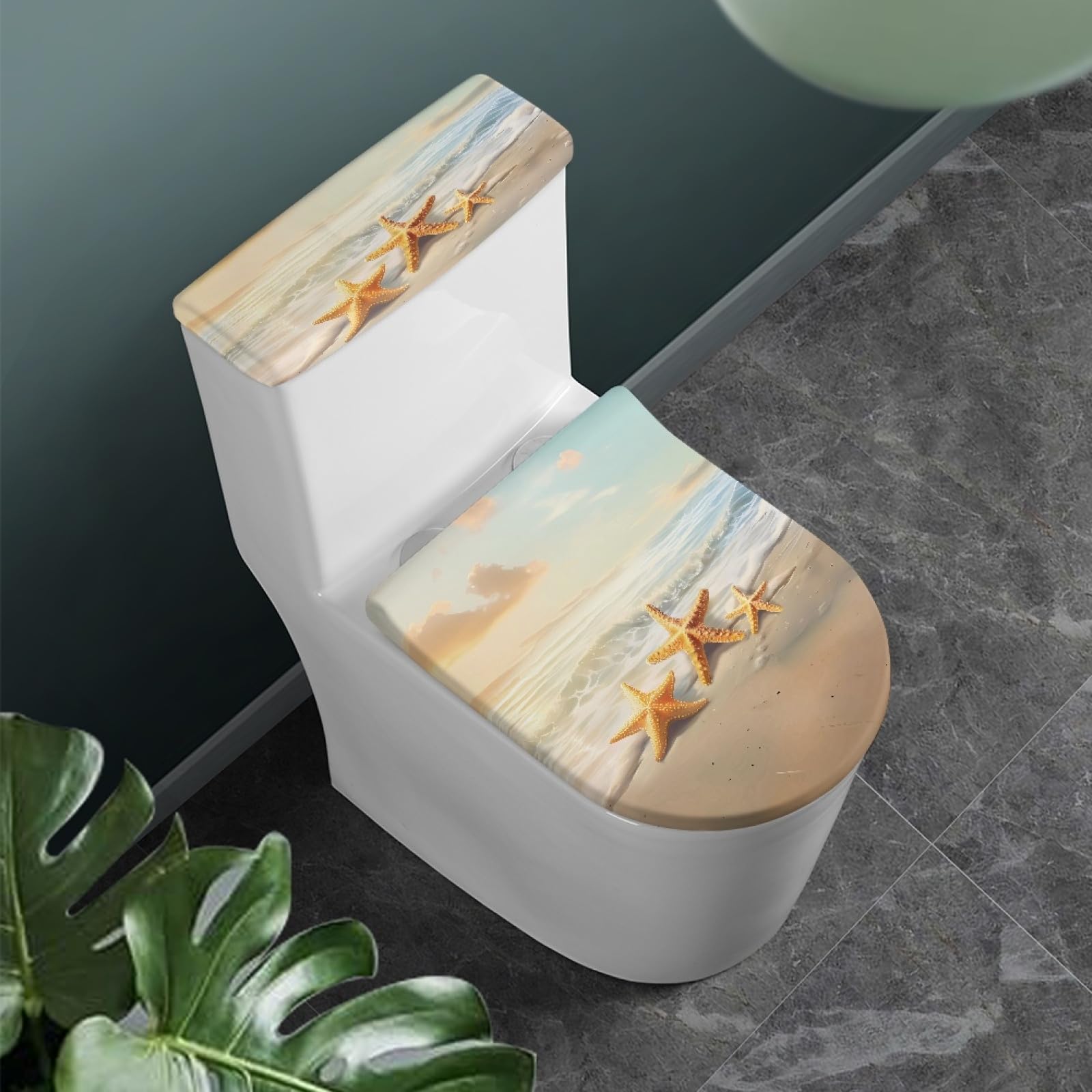 Amazon.com: GLENLCWE Hawaiian Starfish on Beach Toilet Lid Seat